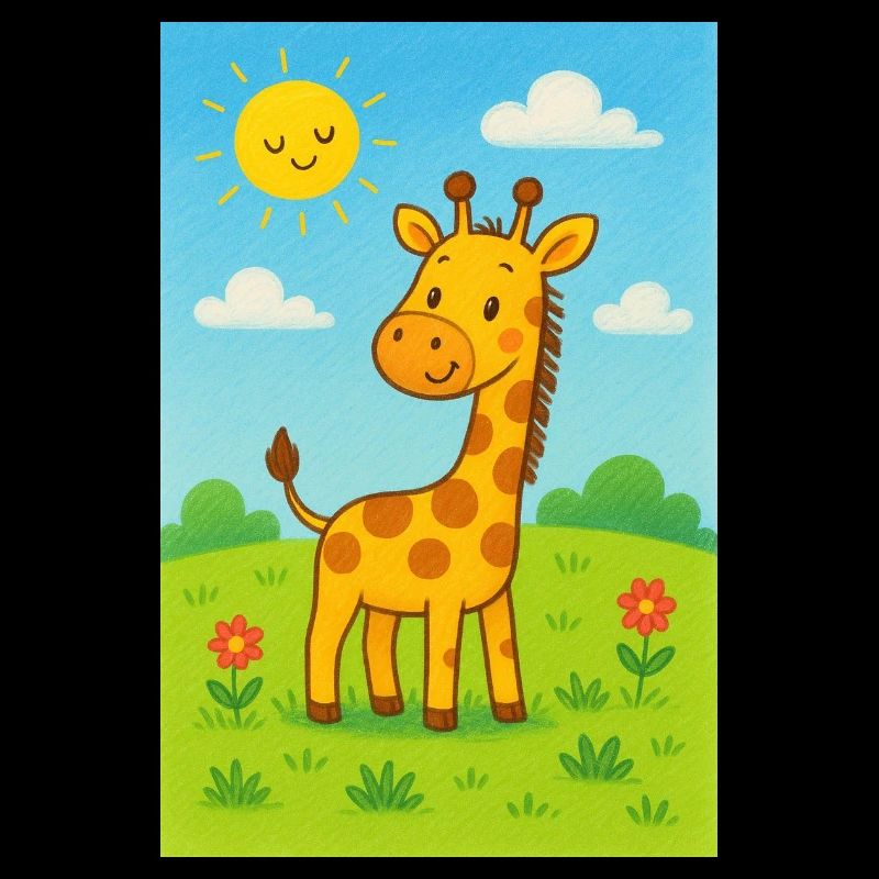 Sonnige Girafe im Kinderwiese