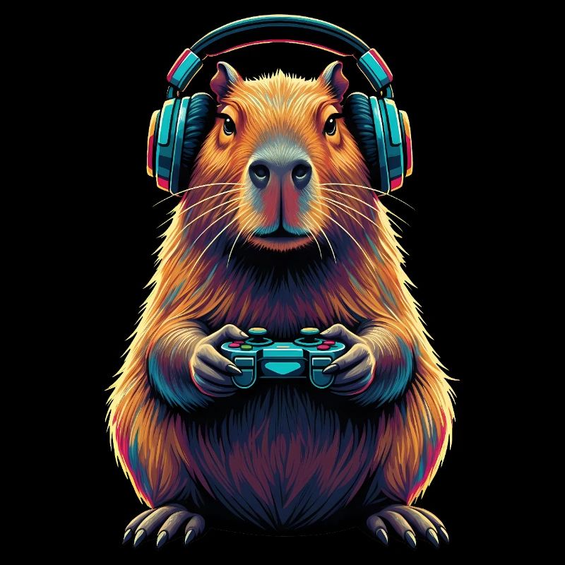 Capybara Gaming Tier Videospiele Lustiges Capybara