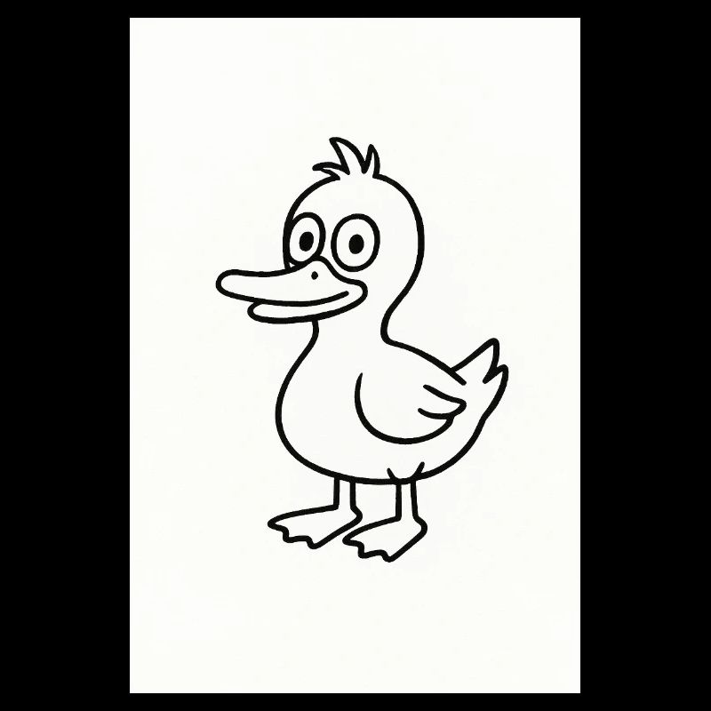 Whimsical Duck Line Sketch