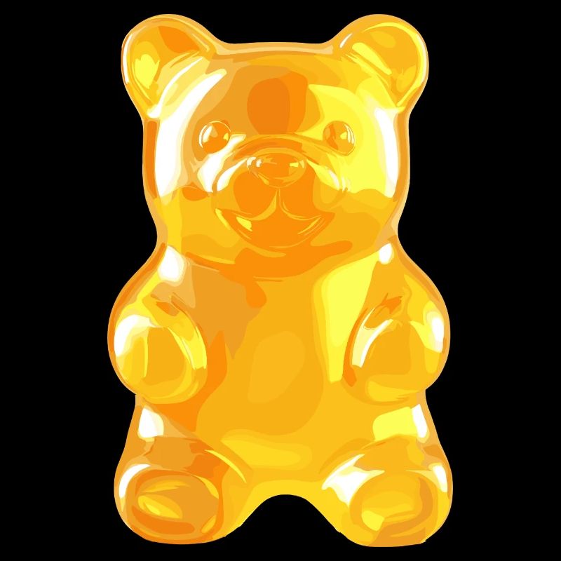 Goldglänzender Gummibär