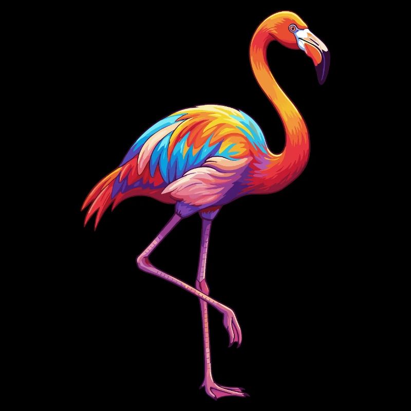 Bunte Flamingo-Regenbogen-Pop-Art-Aquarell