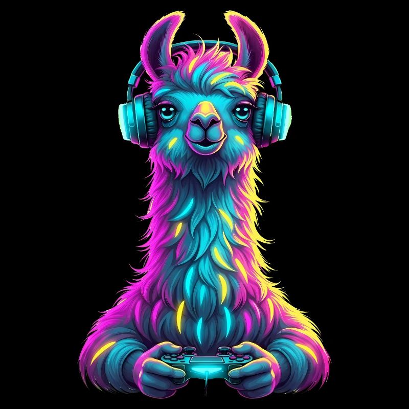 Llama Gaming Tier Videospiele Lustiges Llama