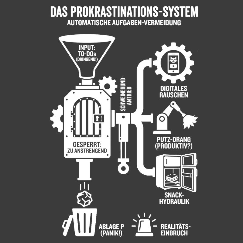 Infographie drôle du système de procrastination