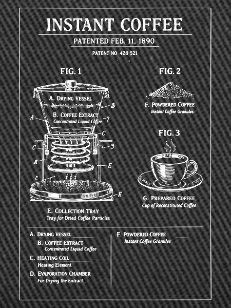 Instantkaffee-Blaupausen-Illustration