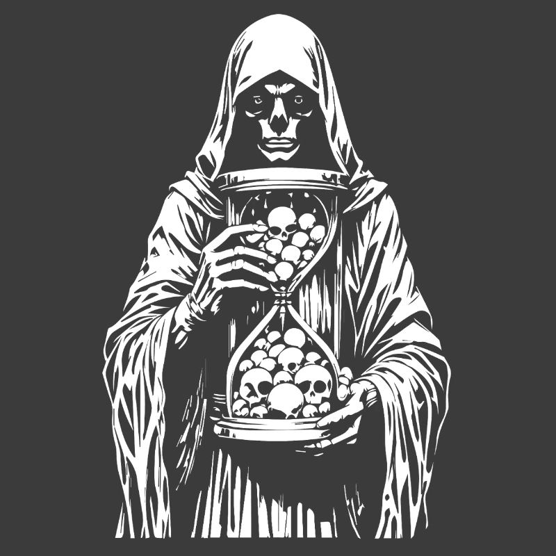 Sensenmann mit Schädeln