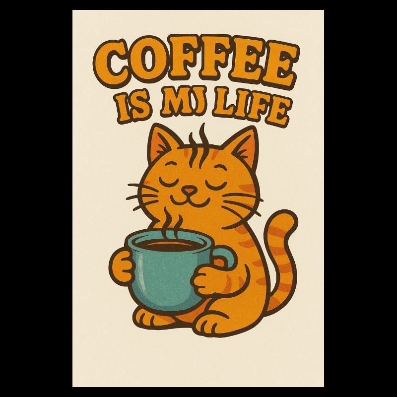 Chat amateur de café dans un style rétro