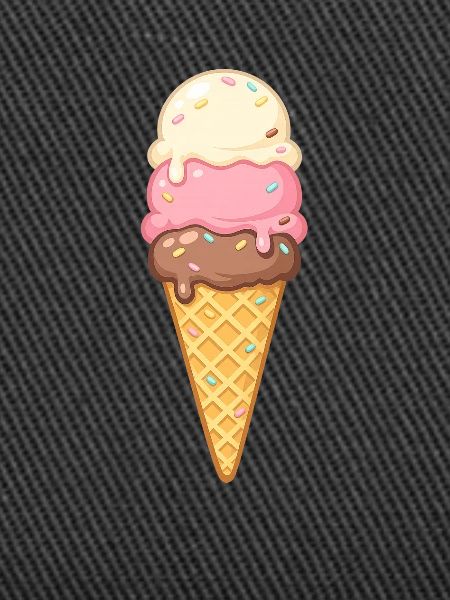 Dreischicht Eiscreme im Cone