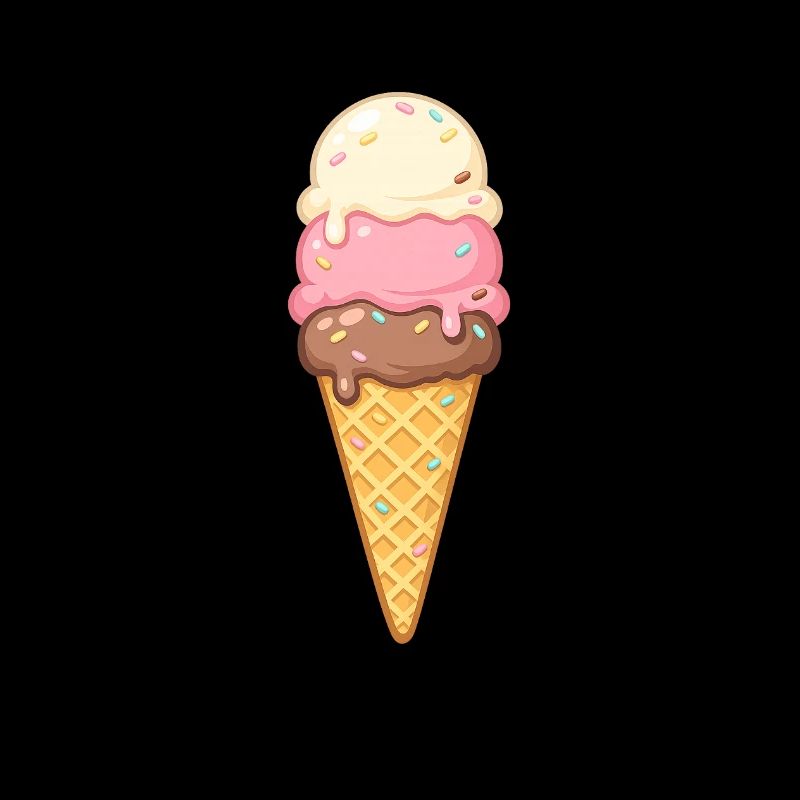 Dreischicht Eiscreme im Cone