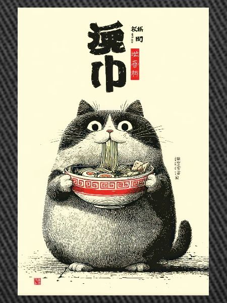 Ramen Cat Portrait