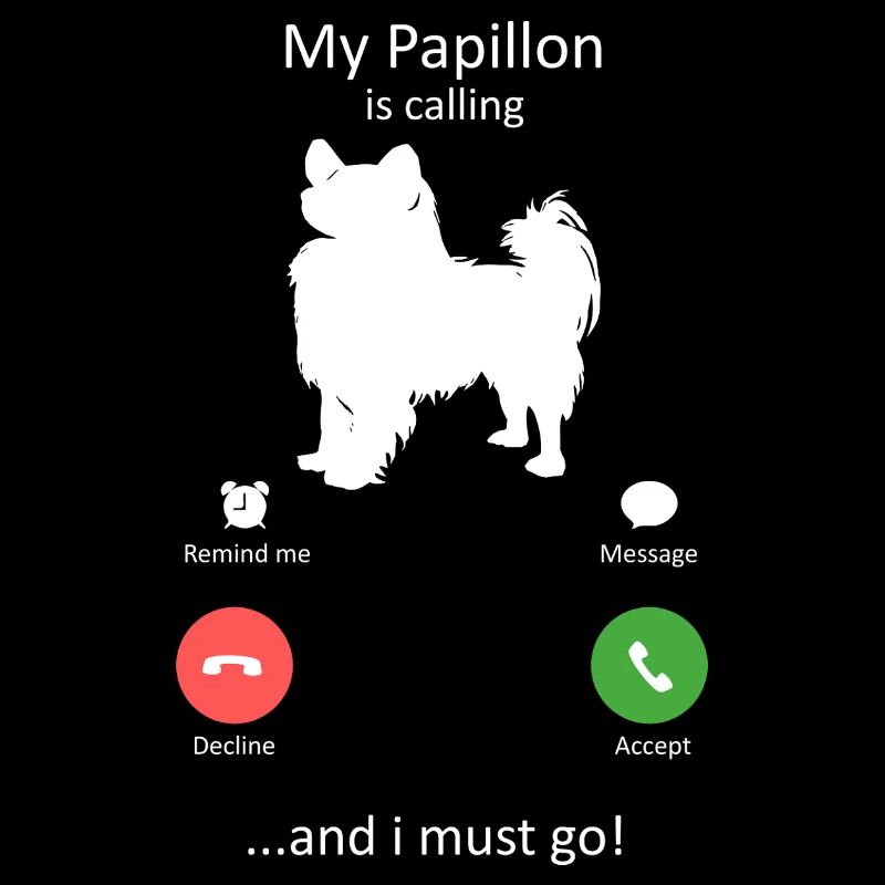 Papillon Hund Anruf-Smartphone-Schnittstelle