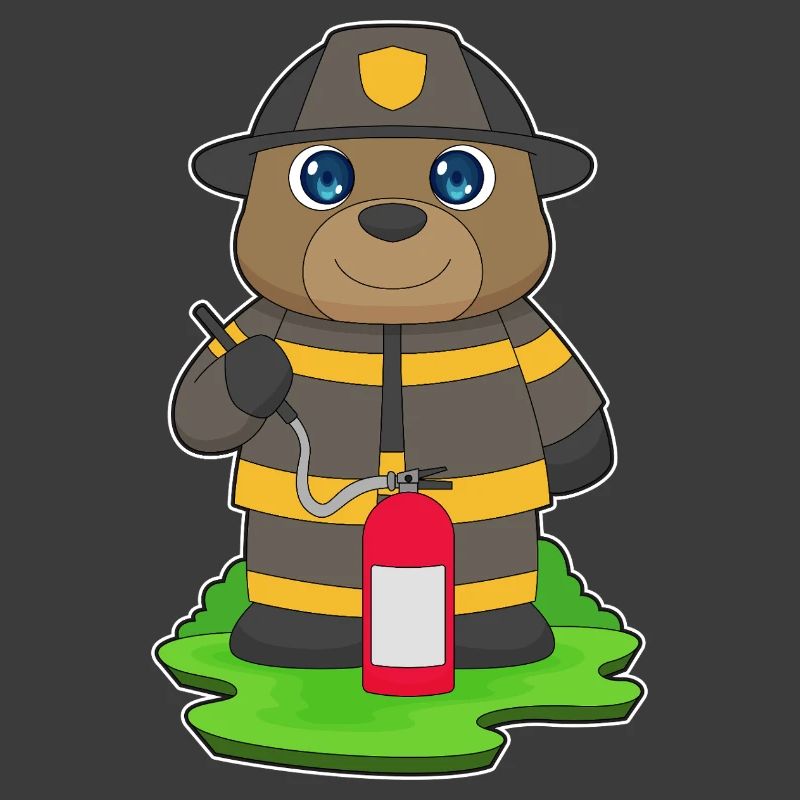 Bear Firefighter Fire Extinguisher Fire Brigade