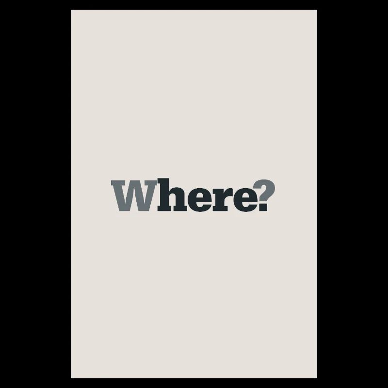 Où ? – Affiche minimaliste moderne