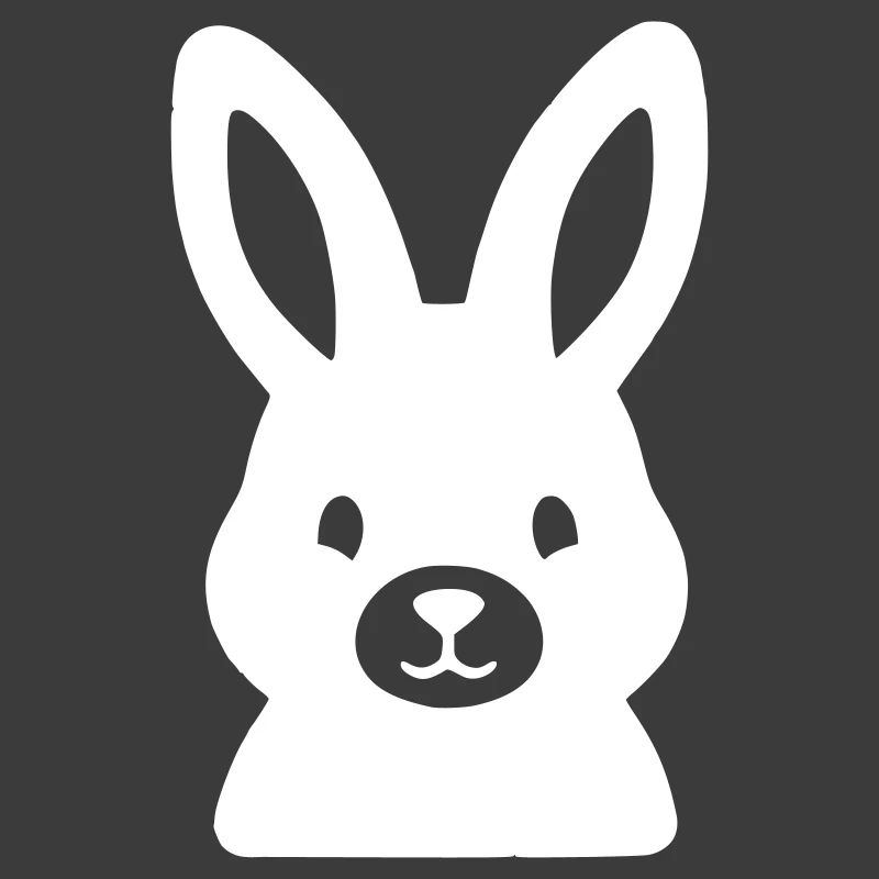 Cute Bunny Head Comic Clean Vector