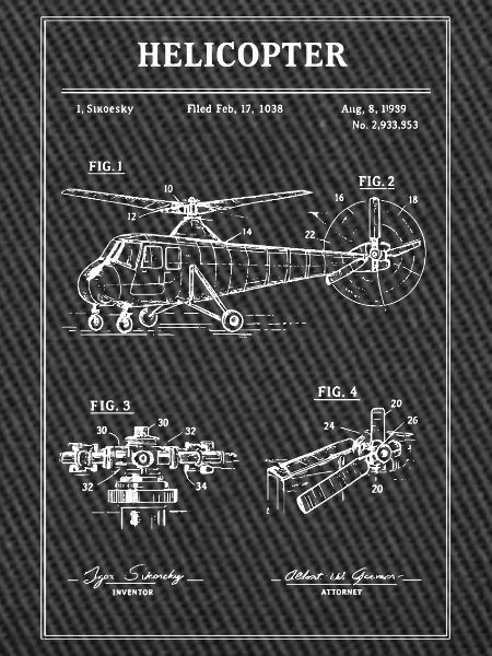 Hubschrauber-Bauplan