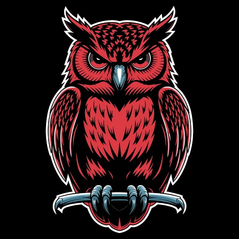Red Owl Night Owl Mystic Eagle Owl for Gamers