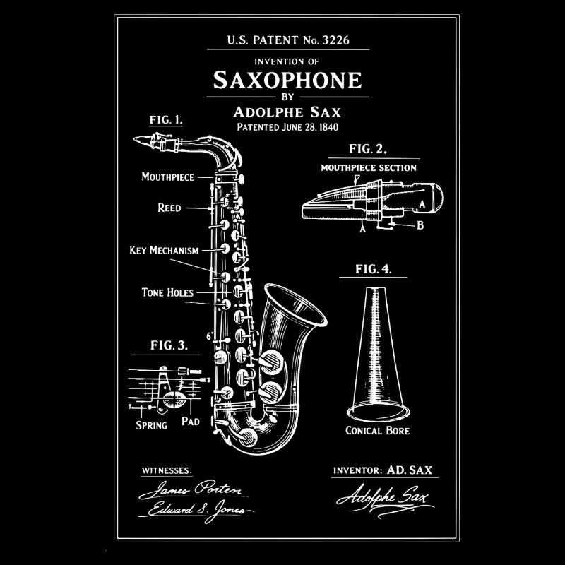 Diagramme de brevet du plan de saxophone