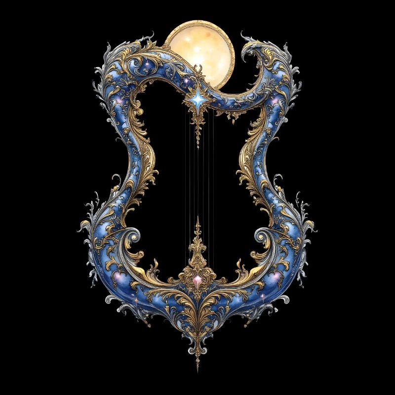 Ornamental Lunar Frame with Threads