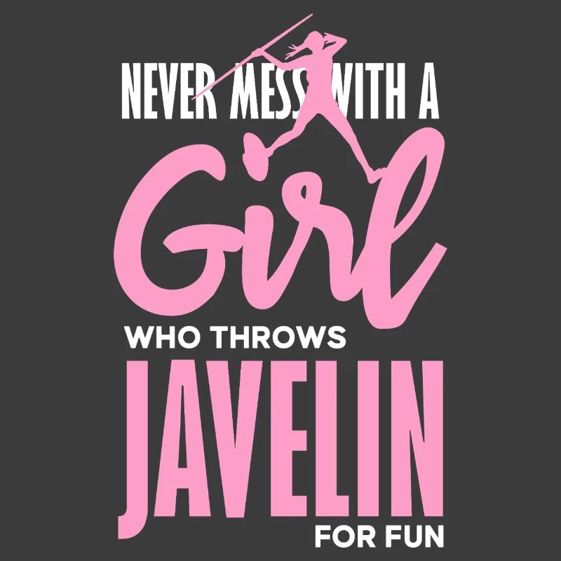 Javelin thrower with fun statement