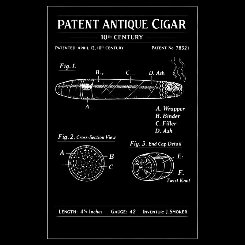 Plan de brevet pour cigare ancien