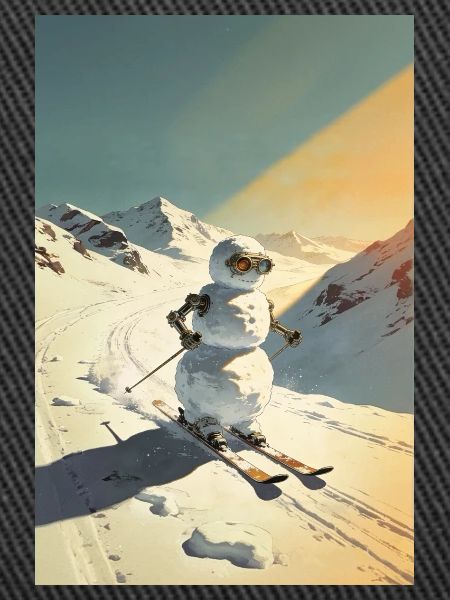 Skiing Snowman