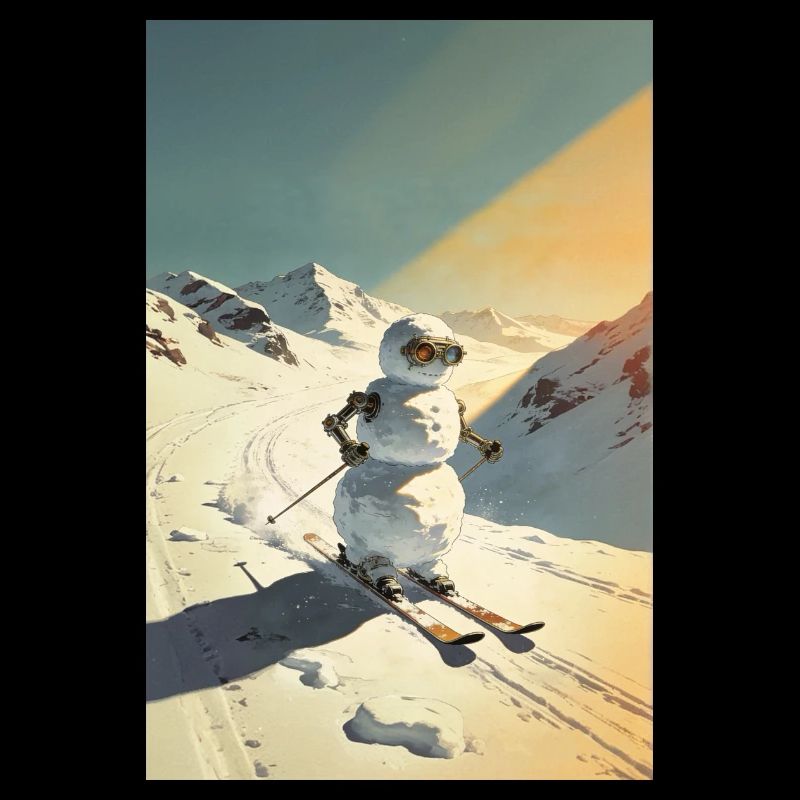 Skiing Snowman