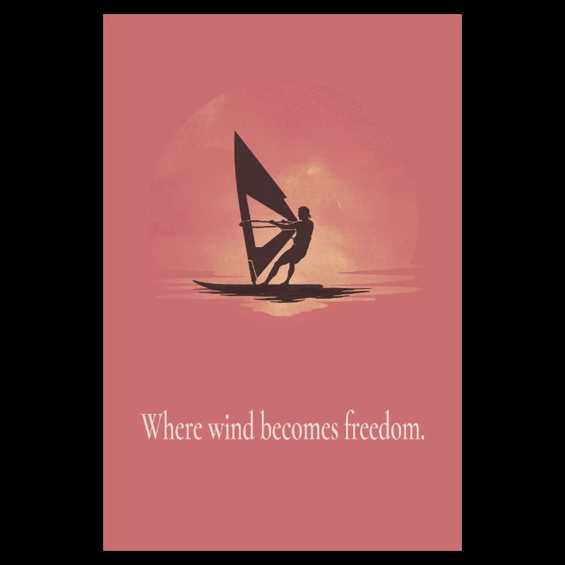 Affiche de planche à voile Là où le vent devient liberté