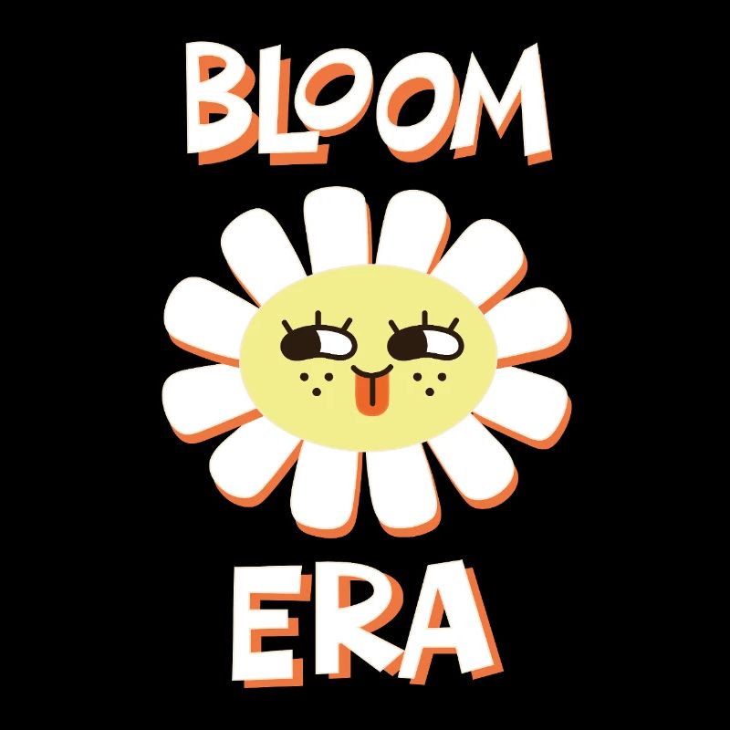 Bloom Era – Retro Cartoon Flower Saying