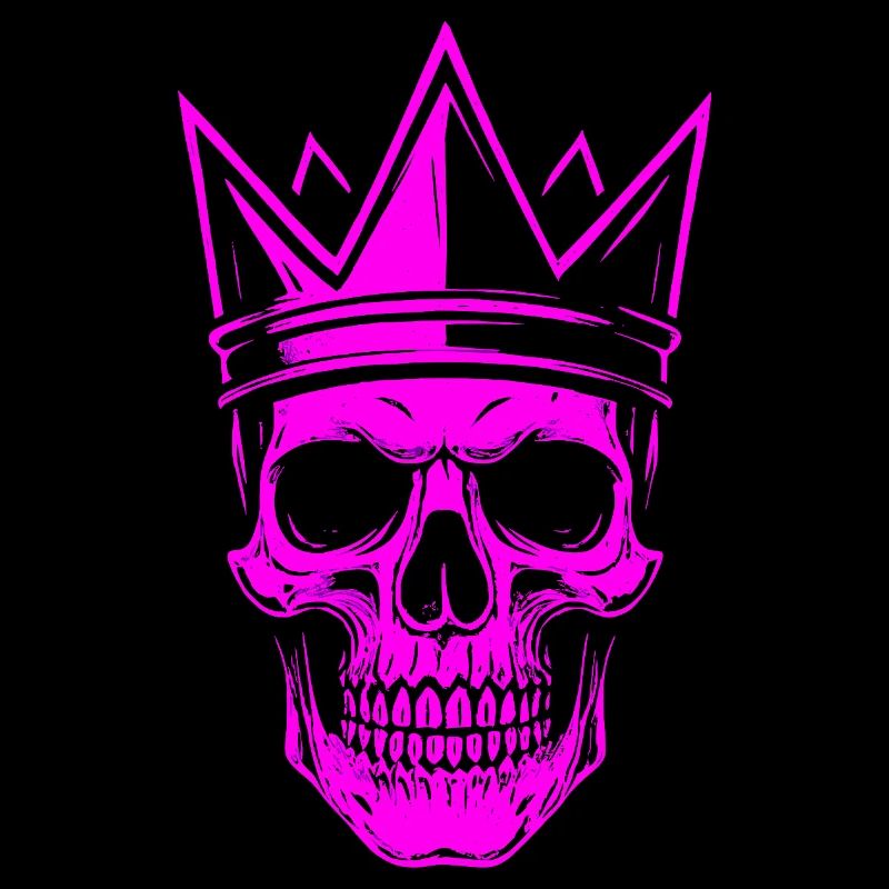 Neon Skull with Crown Pink Gothic Style Sticker