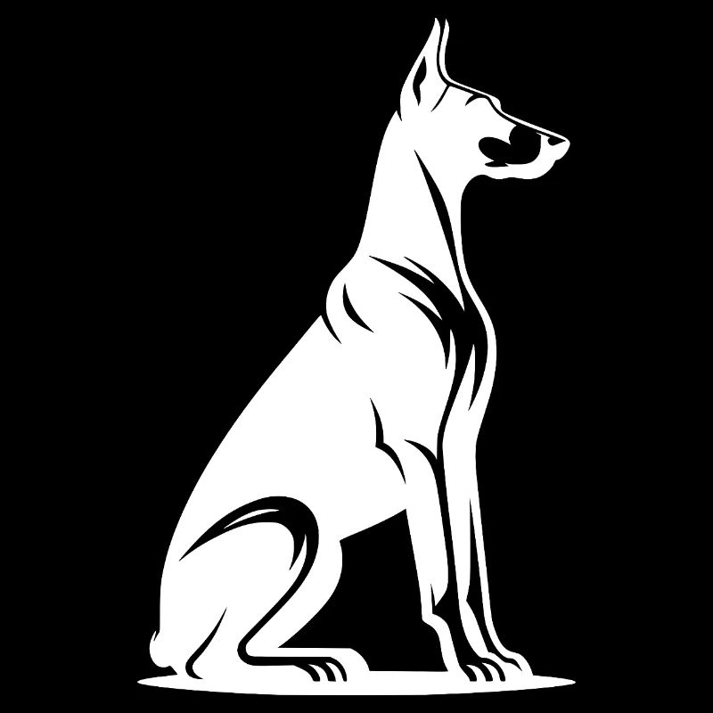 Loyal Doberman Guard Dog Silhouette