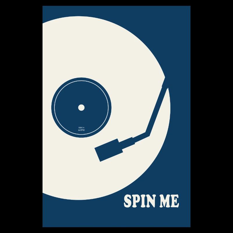 Spin Me – Retro Vinyl Turntable Poster
