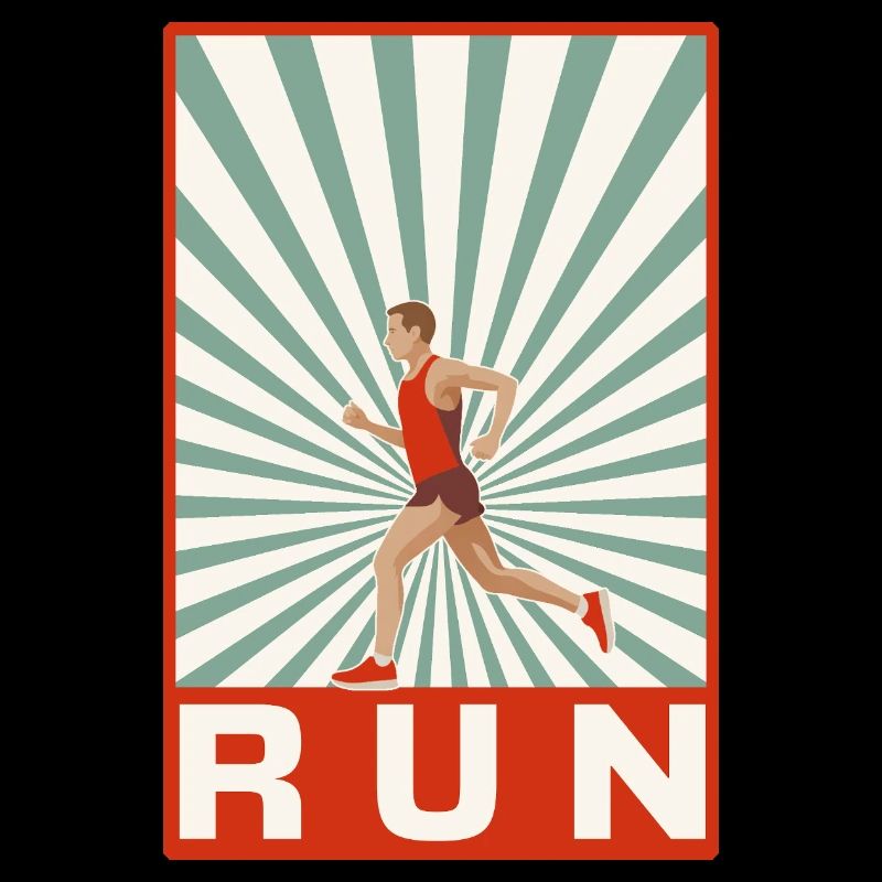 Run Runner Running Vintage Style