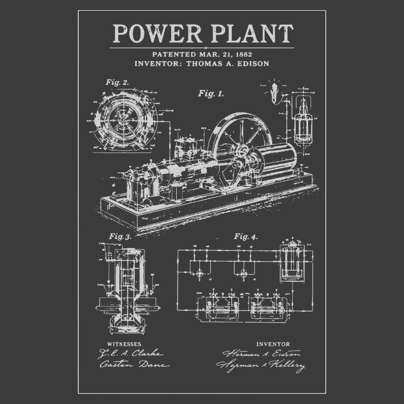 Industrie-Blueprint-Kraftwerk