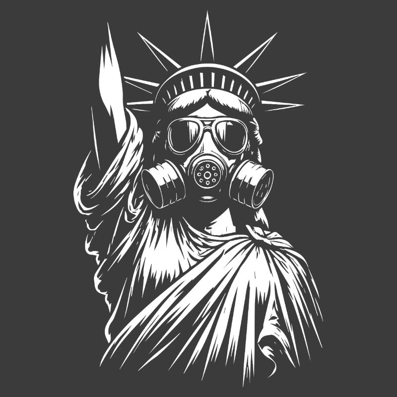 Freiheitsstatue mit Gasmasken-Design