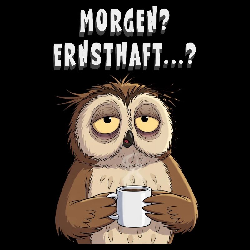 Morgenmuffel Eule Kaffee Geschenk Schlafshirt