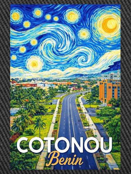 Cotonou Straße Sternenhimmel