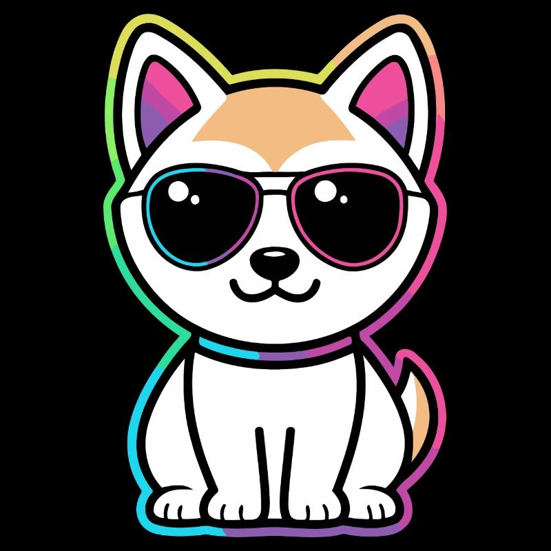 Katzen-Neon-Regenbogenbrille