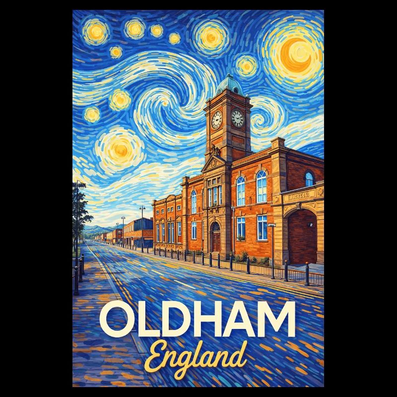 Paysage urbain étoilé d’Oldham, Angleterre