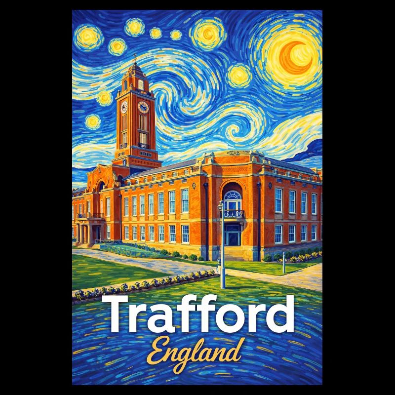 Trafford, England in Starry Night Style