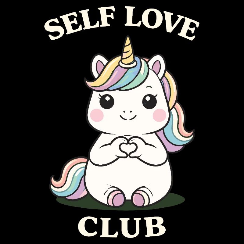 Self Love Einhorn Shirt Cute Motivation