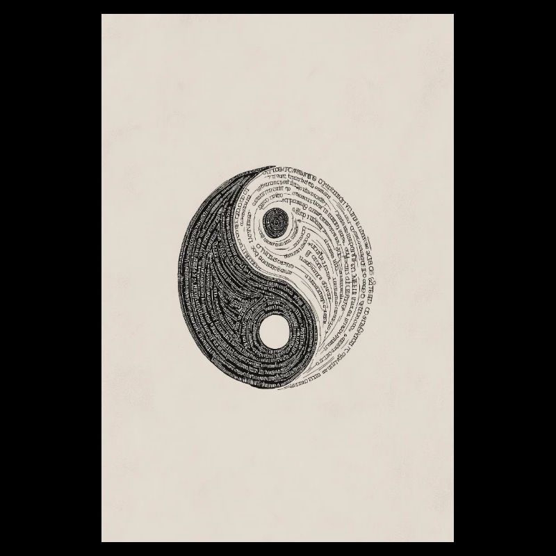 Typographie Yin Yang : Équilibre texturé
