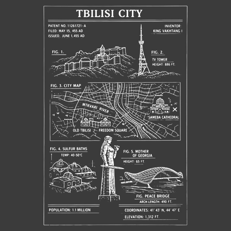 Tbilisi City Sketch Map