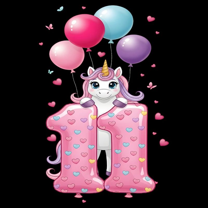 11 Jahre Mädchen Süßes Einhorn 11. Geburtstag
