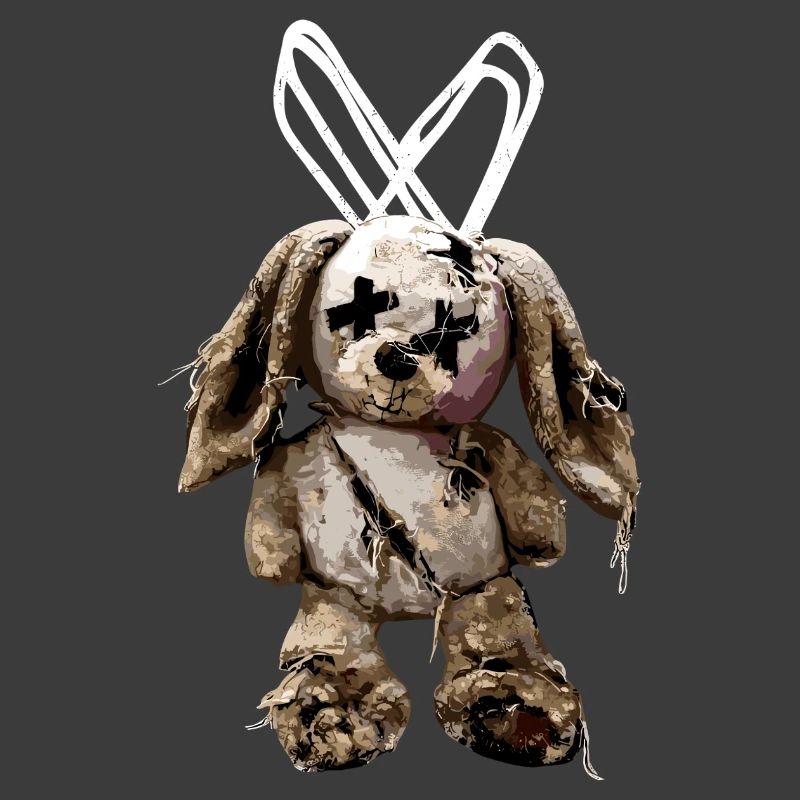 Düsterer Stoffhase Kuscheltier 