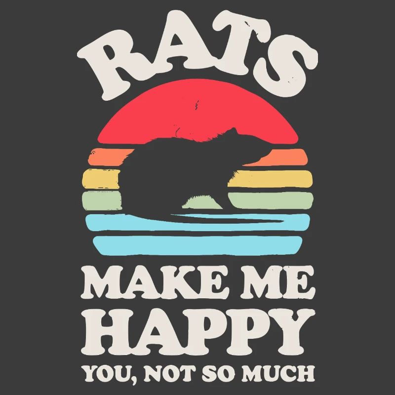 Rats Me rendent heureux Conception de coucher de soleil