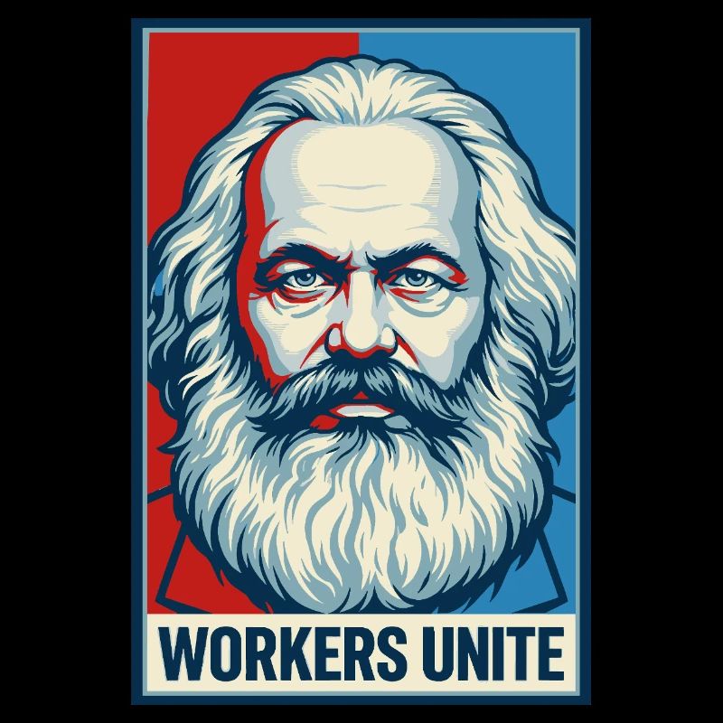 Marx Portrait: Workers Unite Poster
