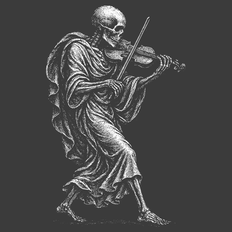 Squelette jouant du violon