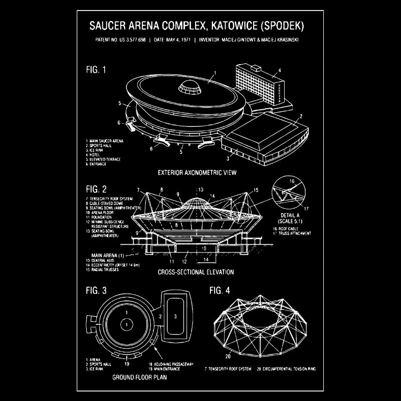 Plan de l’Arène des Soucoupes Spodek Katowice