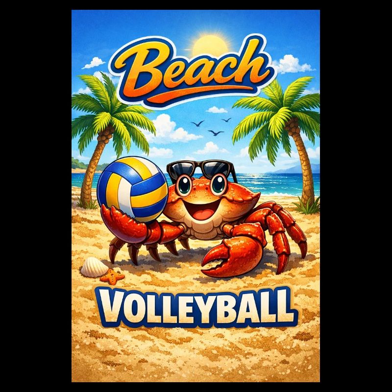 Strandkrabbe Volleyball Sommerdesign