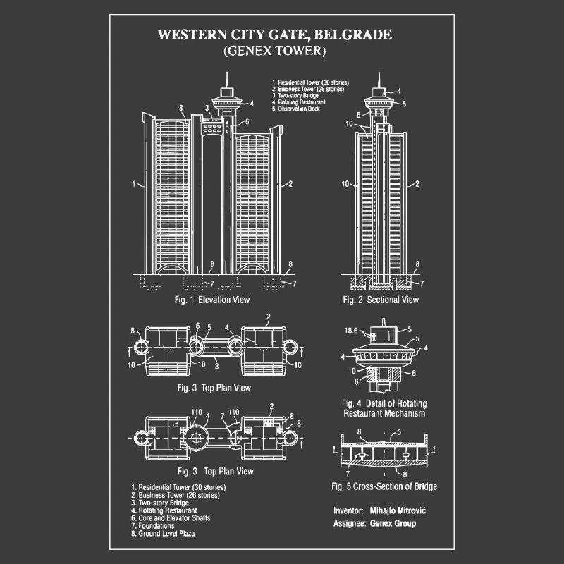 Plan de la Porte Ouest de Belgrade
