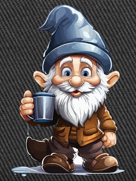 Gnome with Coffee Mug